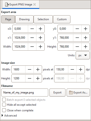 Exporting a PNG File — Inkscape Beginners' Guide  documentation