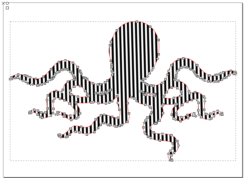 Vertical stripes pattern in an octopus shape.