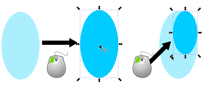Moving and scaling an ellipse with the mouse