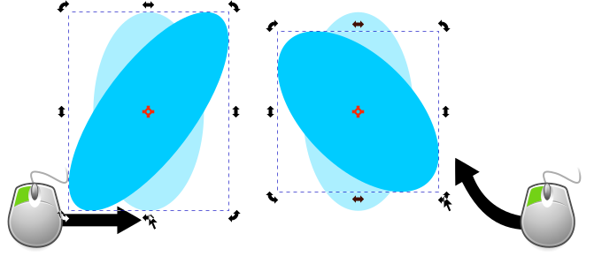 Skewing and rotating an ellipse with the mouse