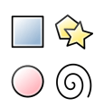 The icons of the Rectangle, Star, Ellipse and Spiral tools
