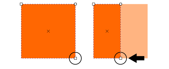 Resize rectangles with the square-shaped handles