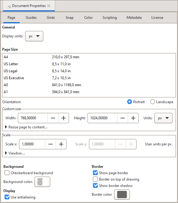 Changing the settings in :guilabel:`Resize Page to Content`