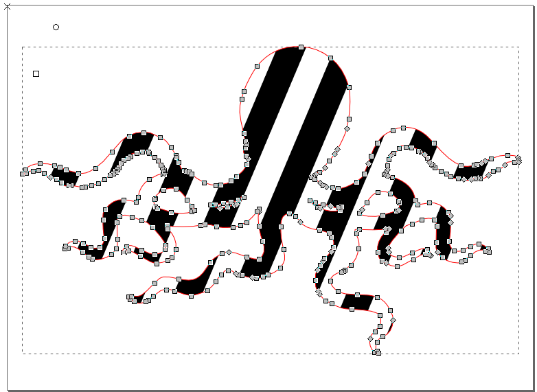 Enlarged stripes pattern in an octopus shape.