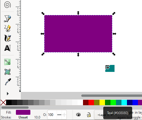 Drag and drop a color from the palette