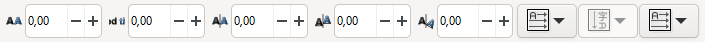 Options of the text tool that change the letters' positions.